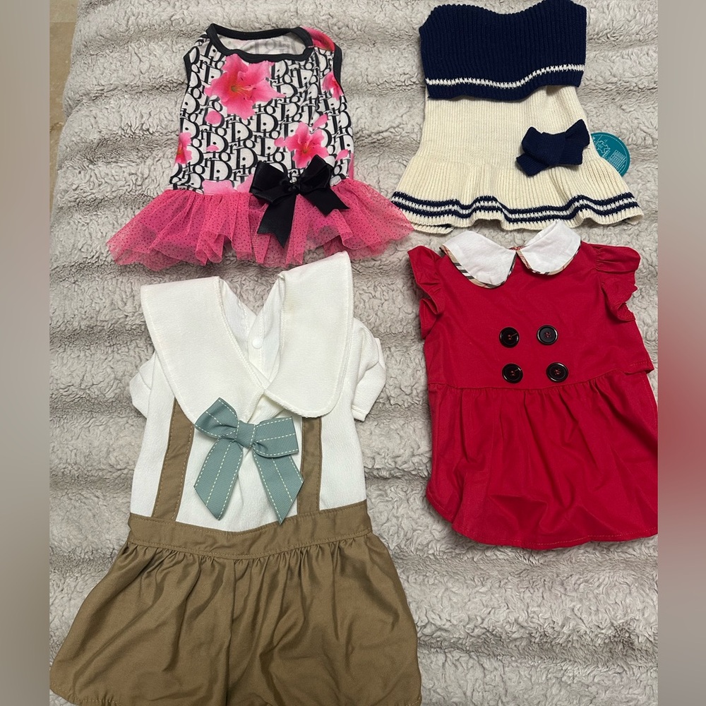 Chic Dog Dress Collection - Multicolor